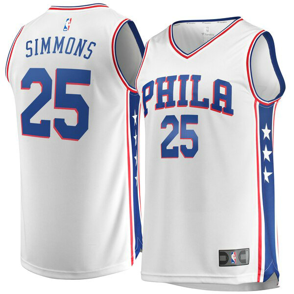 Maillot Philadelphia 76ers Homme Ben Simmons 25 Association Edition Blanc